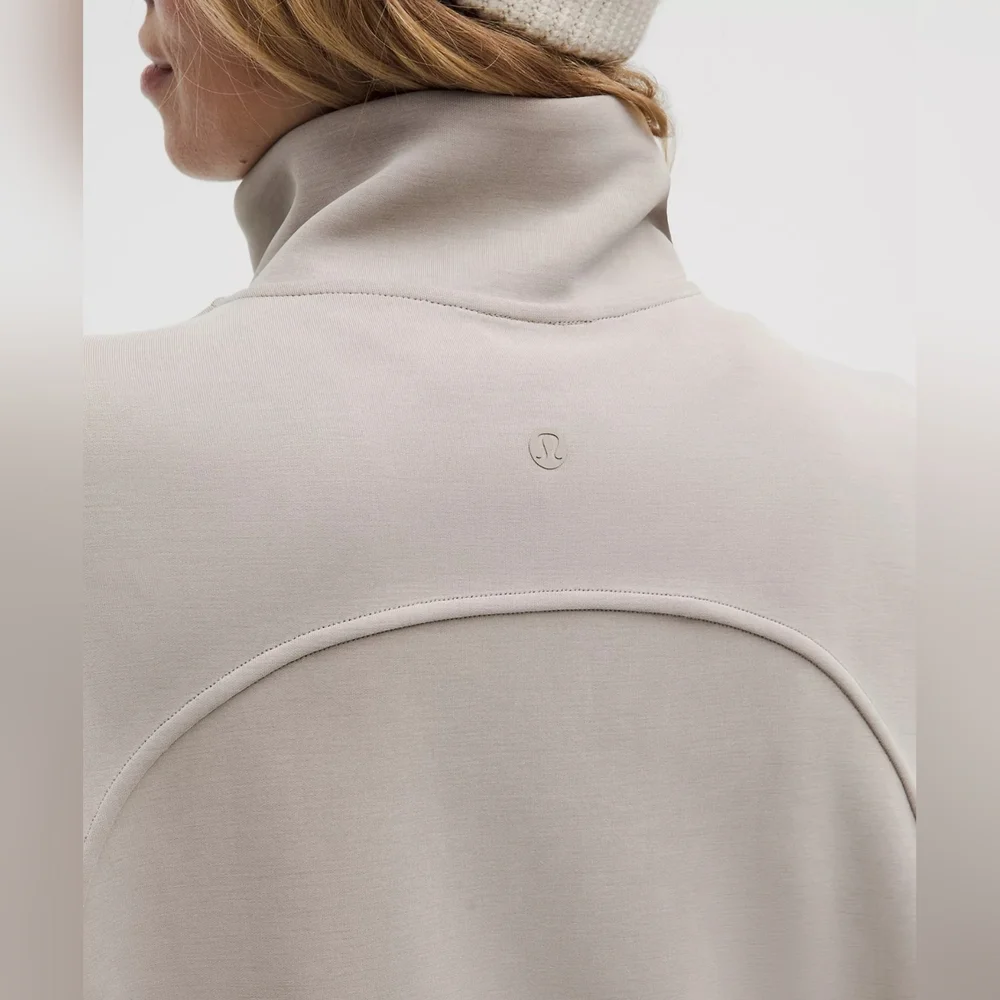 Lululemon Softstreme Half-Zip Long Warm Ash Grey Size Large - Picture 6 of 8